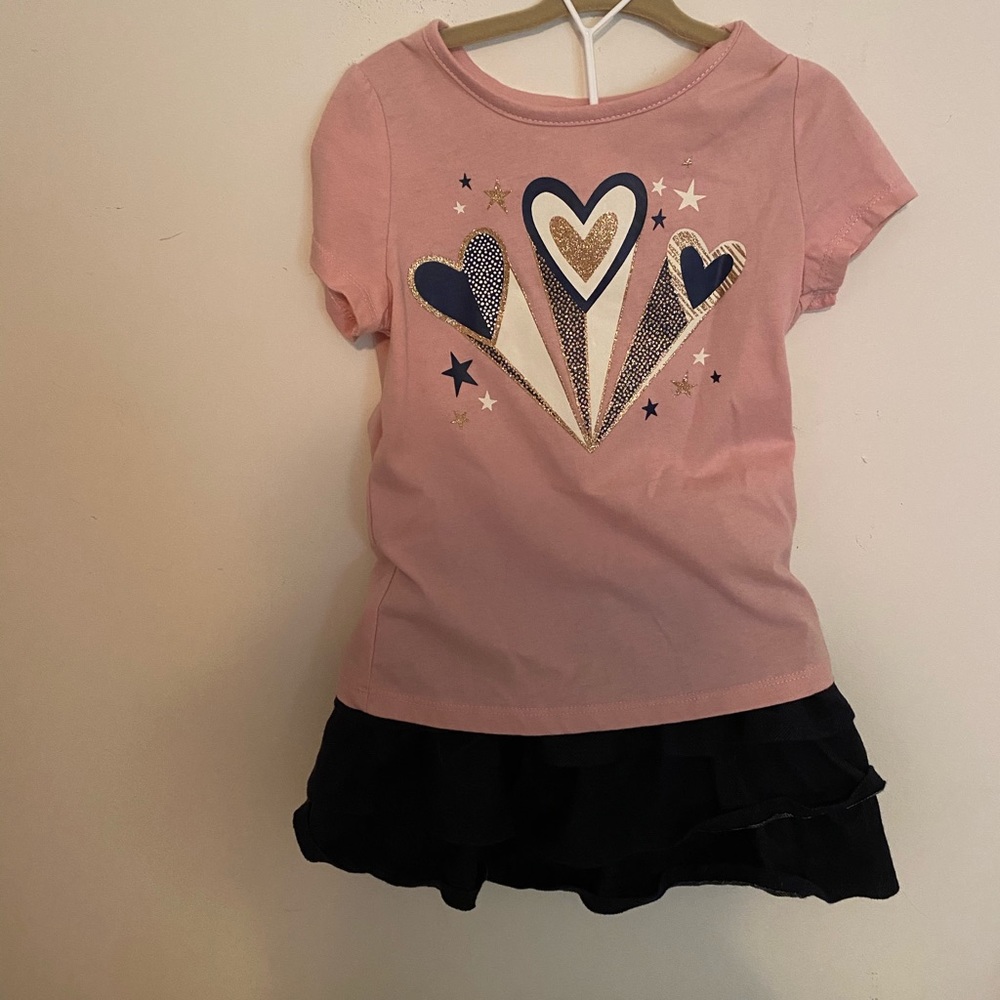 Girl’s Heart top w/ Jean skort